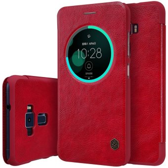Asli Asus Zenfone 3 ZE552KL luxury penutup flip case Nillkin QIN seri case kulit menggunakan kulit halus 360 derajat protection (merah) - International