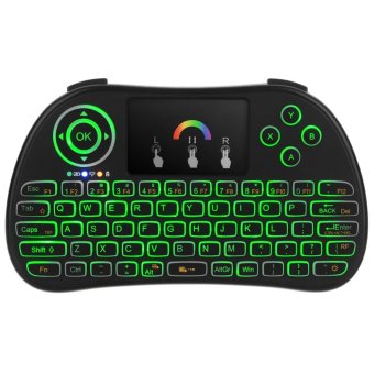 JUSHENG 2.4Ghz Mini Wireless Colorful Backlit Keyboard with Mouse Combo Rechargeable for PC, Google Android TV Box, Xbox 360, Smart TV, Raspberry Pi 3, HTPC, IPTV(2017 Newest, Colorful Backlit ) - intl