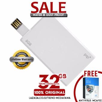 Original 100% Flashdisk 32GB PQI Card Drive i512 Kartu USB 2.0 COB (Waterproof + Dustproof ) Gratis Antivirus MC Afee - White