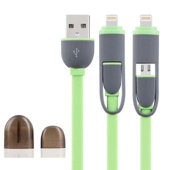 2 in 1 USB Cable 8Pin 1M Sync Data Charger For Mobile Phone (Green) - intl