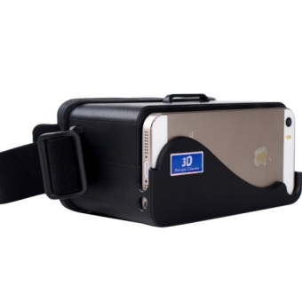 DIY Plastic Cardboard Head Mount Virtual Reality for iPhone 5/5s/5c/SE - Black