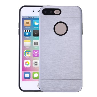 Armor Silicone Hybrid Shockproof Back Case PC Bumper For iPhone 7 Plus (Silver) - intl