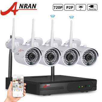 Anran AR-K04W4140 4CH 1.0MP Wireless WIFI NVR Kit with 4 Wireless Night Vision Weatherproof 720P IP Outdoor Surveillance Cameras