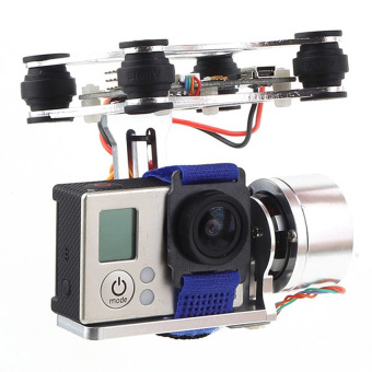 CNC Metal Brushless Camera Mount Gimbal with Motors & Controller for DJI Phantom GoPro Hero2/Hero3 FPV Aerial Photo (Silver) - Intl