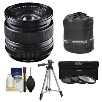 Fujifilm 14mm f/2.8 XF R Lens with 3 UV/CPL/ND8 Filters + Lens Pouch + Tripod + Kit for X-A2, X-E2, X-E2s, X-M1, X-T1, X-T10, X-Pro2 Cameras - intl
