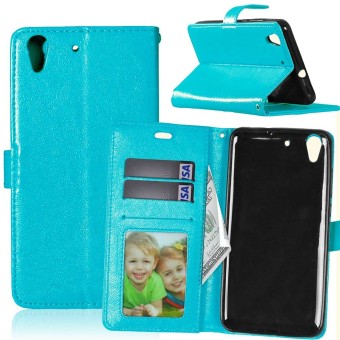 PU Leather Flip Stand Wallet Case for Huawei Honor 5A / Huawei Y6II Y6 2 (Blue)