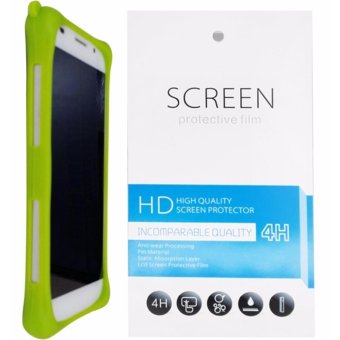 Kasing Silikon Universal Bumper Case Wadah Cover Casing - Hijau + Gratis 1 Clear Screen Protector untuk HTC One 10 / M10