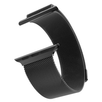 Bandmax Band for Apple Watch 42MM Black Gun Plated Unisex Accessories With Apple Watch Protect Case (Black)