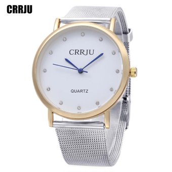 S&L CRRJU 2109 Women Quartz Watch Stainless Steel Net Strap Artificial Diamond Dial Wristwatch (Gold) - intl