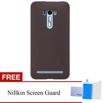 Nillkin Frosted Shield Hard Case Original untuk Asus Zenfone Selfie (ZD551KL) - Coklat + Gratis Nillkin Screen Protector