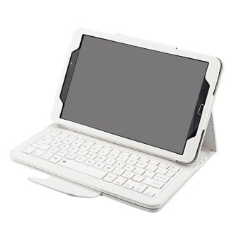 Wireless Bluetooth Keyboard Protective Case Magnetic Absorption Function Detached Cover Tablet Bracket for 10.1inches 2016 Version Samsung Galaxy Tab A T580 T585 Tablet White - intl