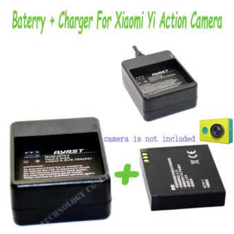 Action Camera Accessories Backup Rechargable Li-on USB Dual Port Battery Charger For Xiaomi Yi Camera Adapter + Battery