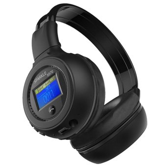 ZEALOT B570 LCD Screen Wireless Stereo Bluetooth HeadphoneHandsfree Headset With Microphone, FM Radio, TF Card Slot (Black) - intl