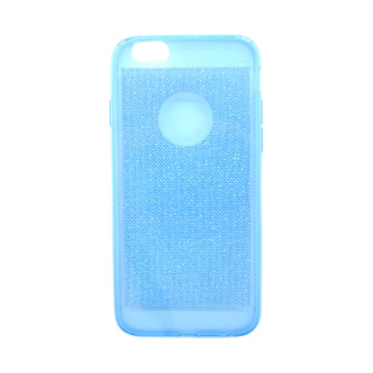 Moonar Flash bedak tipis dan lembut setengah tembus terang TPU untuk iPhone 6 kasus (Biru)