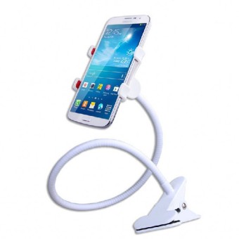 Nicture Universal Flexible Long Arm Lazy Phone Clip Holder Car Bed Desk Stand For Mobile Phone(White)