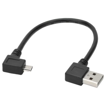 CY U2-075-RI Left 90-Degree USB 2.0 Male To Micro USB Right90-Degree Male Data Cable - Black - Intl - intl