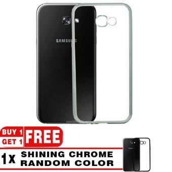 Softcase Silicon Jelly Case List Shining Chrome for Samsung Galaxy A3 2017 - Silver + Free Softcase List Chrome