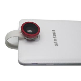 Lesung Universal Circle Clip Fisheye Lens 180 Degree for Smartphone - LX-C001 - Merah