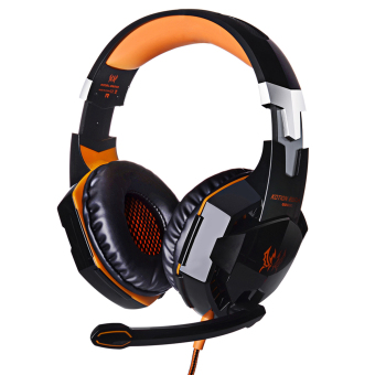 KOTION EACH G2000 Over-ear Game Headset Earphone Headband w/ Mic Stereo Bass LED Light for PC - Orange