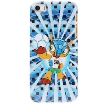 Blz Football World Cup Mascot Pattern Smooth Plastic Case for iPhone 5/5s - Biru