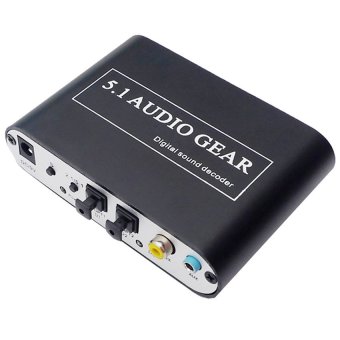 JinGle DTS/AC3 Digital Audio Decoder To Analog 5.1 2.1 Channel Stereo Optical Coaxial EU Plug (Black)