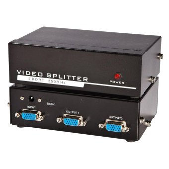 MT-VIKI VGA Splitter 1 In 2 Out Video Amplifier Extender 350MHz 1 PC to 2 Monitors Projectors Supports VGA XGA SVGA UXGA WUXGA (1x2) - Intl - intl