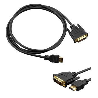 Leegoal HDMI DVI kabel untuk laki-laki (Hitam, 2 m)