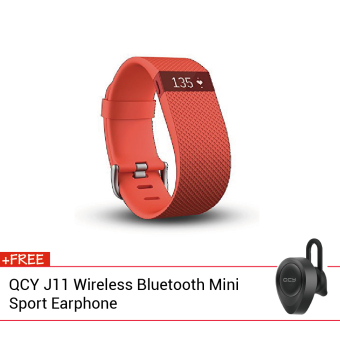 Fitbit Charge HR Wireless Activity + Sleep Wristband Large Orange(FREE QCY wireless bluetooth headphones)