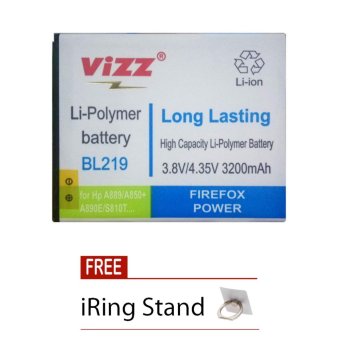 Vizz Battery for Lenovo A889 / A850+ / A890E / S810T (BL219 ) - Double Power - 3200mAh + Free iRing Stand
