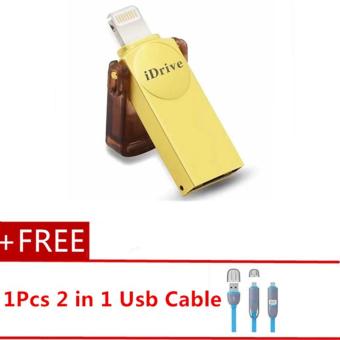 MITPS 16G Mini USB Flash Drive USB Flash Disk for iPhone 7 Android Smart Phone Tablet PC (Gold) - intl