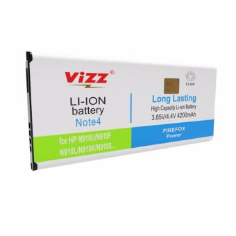 Vizz Baterai Batt Batre Battery Double Power Vizz Samsung Note 4 N910U N910F 4200 Mah