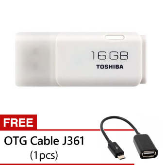 Toshiba Flashdisk Transmemory Hayabusa 16GB Putih + Gratis OTG Cable J361