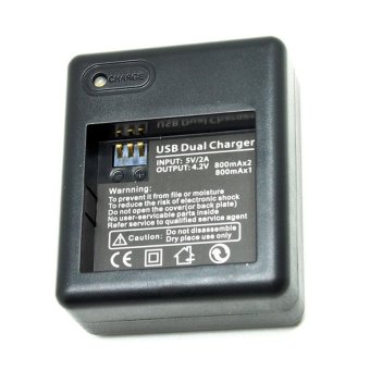 Dual Battery Charger for Xiaomi Yi Battery - Hitam