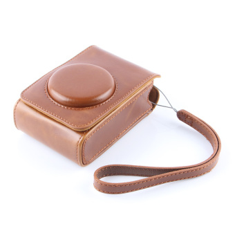 Brown PU Leather Case Digital Camera Case Cover Bag for Fujifilm XQ1 XQ2 XF-1 XF1 Digital Camera - Intl