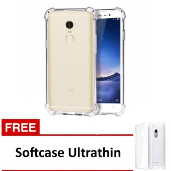 Casing Anti Shock / Anti Crack Elegant Softcase for Xiaomi Redmi Note 4 - Clear + Free Softcase Ultrathin