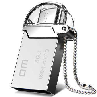 DM PD008 OTG USB Flash Drive 8G Micro USB 2.0 Pendrive for Smartphone Metal Waterproof(Silver) - intl