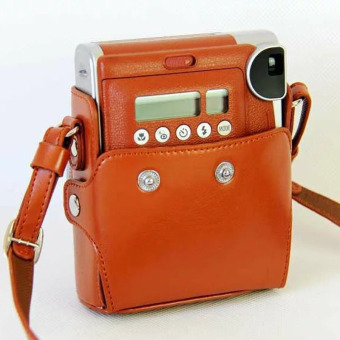 Brown PU Leather Case Cover Set For Fuji Fujifilm Instax Mini 90 Digital Camera Bag Case With Strap - intl