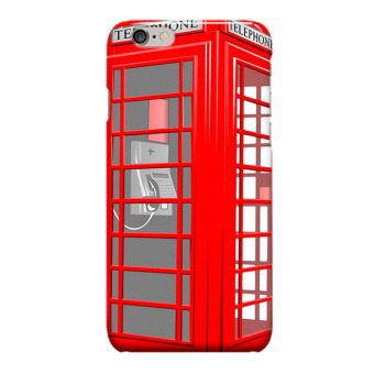 Indocustomcase Red Telephone Box Cover Hard Case for Apple iPhone 6 Plus