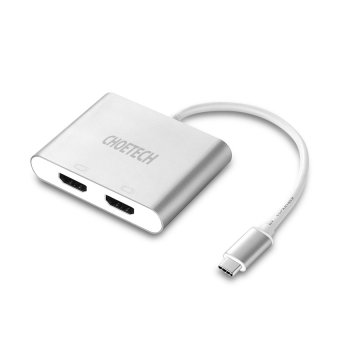 CHOETECH USB 3.1 Type C (Thunderbolt 3 Compatible) to Dual 4K HDMI Multiport Adapter for MacBook 2015/2016, Chromebook Pixel and More - intl