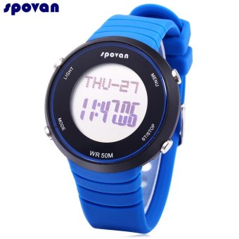 S&L SPOVAN SPV900L Male Digital Sport Watch Heart Rate Tracker 3D Intelligent Pedometer SPL Wristwatch (Blue) - intl
