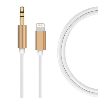 HAT PRINCE Lightning 8 Pin to 3.5mm Jack Aux Audio Adapter Cable 1M for iPhone 7 Etc. - Gold - intl