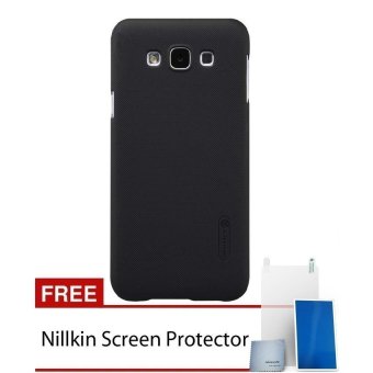 Nillkin Original Super Hard Case Frosted Shield For Samsung Galaxy E7 E700- Hitam + Gratis Anti Gores