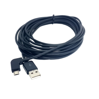 CY U2-306-BK-2.0M 90 Degree Angled Micro USB Male To USB Data Charge Cable For Tablet 200cm (Black)