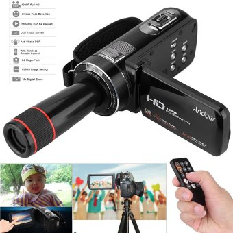Andoer HDV-Z8 1080P Full HD Digital Video Camera Camcorder 16� Digital Zoom with Digital Rotation LCD Touch Screen Max 24 Mega Pixels Support Face Detection with 12� Telephoto Lens - intl