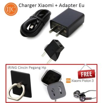 Xiaomi Travel Charger Original 100% Authentic 10W 2A With Adaptor UE Free Hansfree Xiaomi Piston 3rd Original 100% + Ring Stand iRing