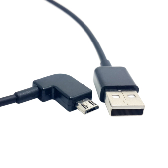 CY Chenyang Left angled 90 degree Micro USB Male to USB Data Charge Cable for Mobile Phone & Tablet 500cm Black