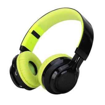 Fashion Bluetooth Wireless Foldable Led Headphones With MicophoneSuper Bass Sports Stereo Headset With FM Radio TF Card - Green - intl