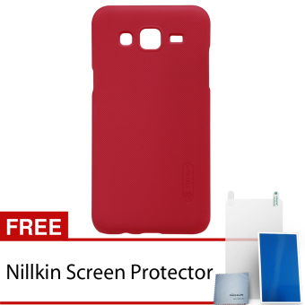 Nillkin Samsung Galaxy J5 Super Frosted Shield Hard Case - Original - Merah + Gratis Nillkin Screen Protector