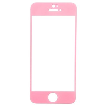 Moonmini Case Tempered Glass Film Screen Protector for iPhone 5 5S 5C (Pink)