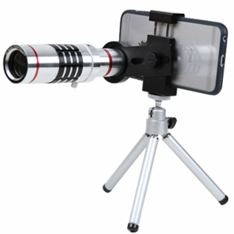 LIEQI LQ - 021 Zoom 18X Clip-on Long Focus Telescope Lens Monocular for Mobile Phone (Silver)